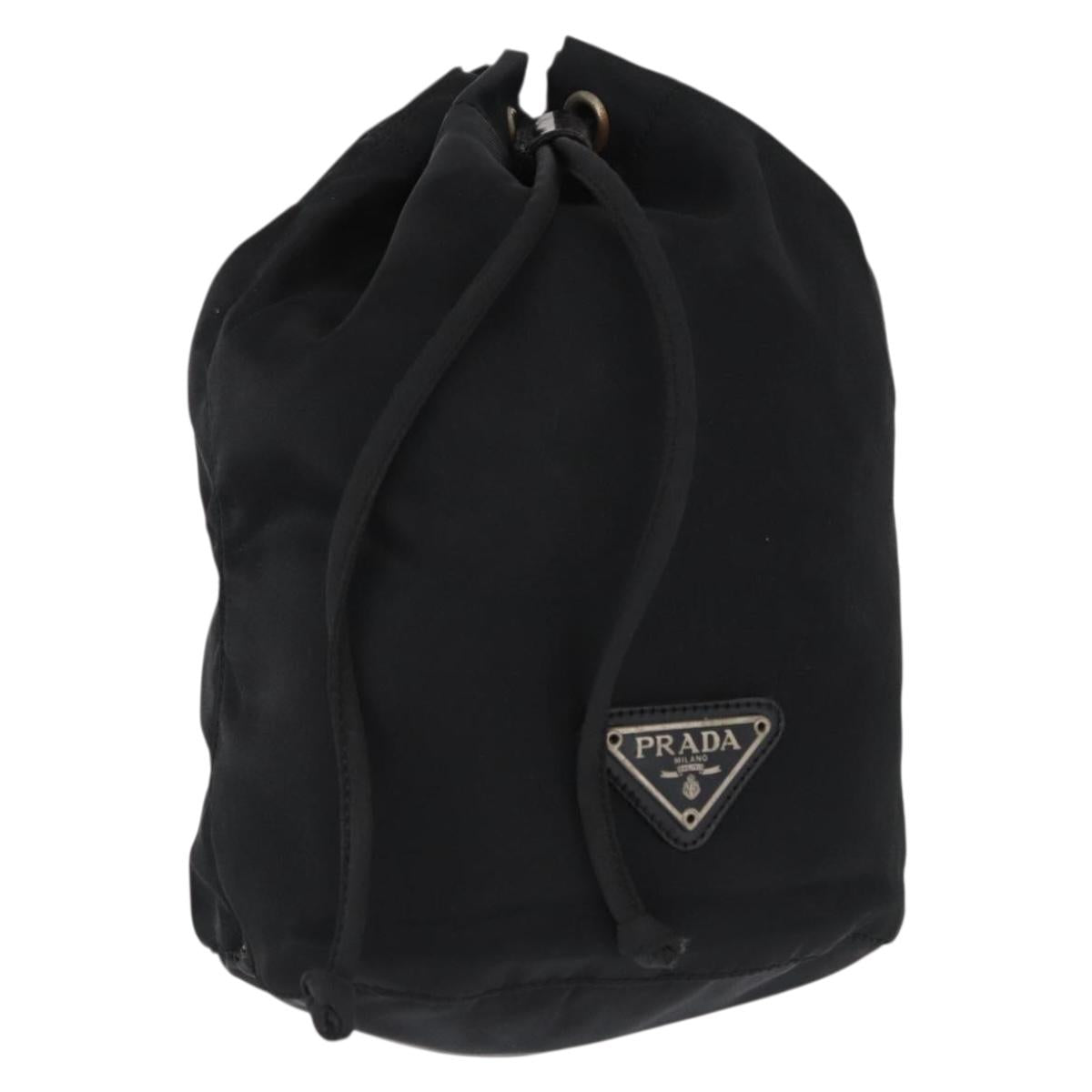 PRADA Purse Pouch Nylon Black Auth 164935