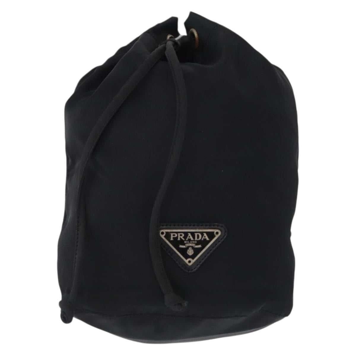 PRADA Purse Pouch Nylon Black Auth 164935