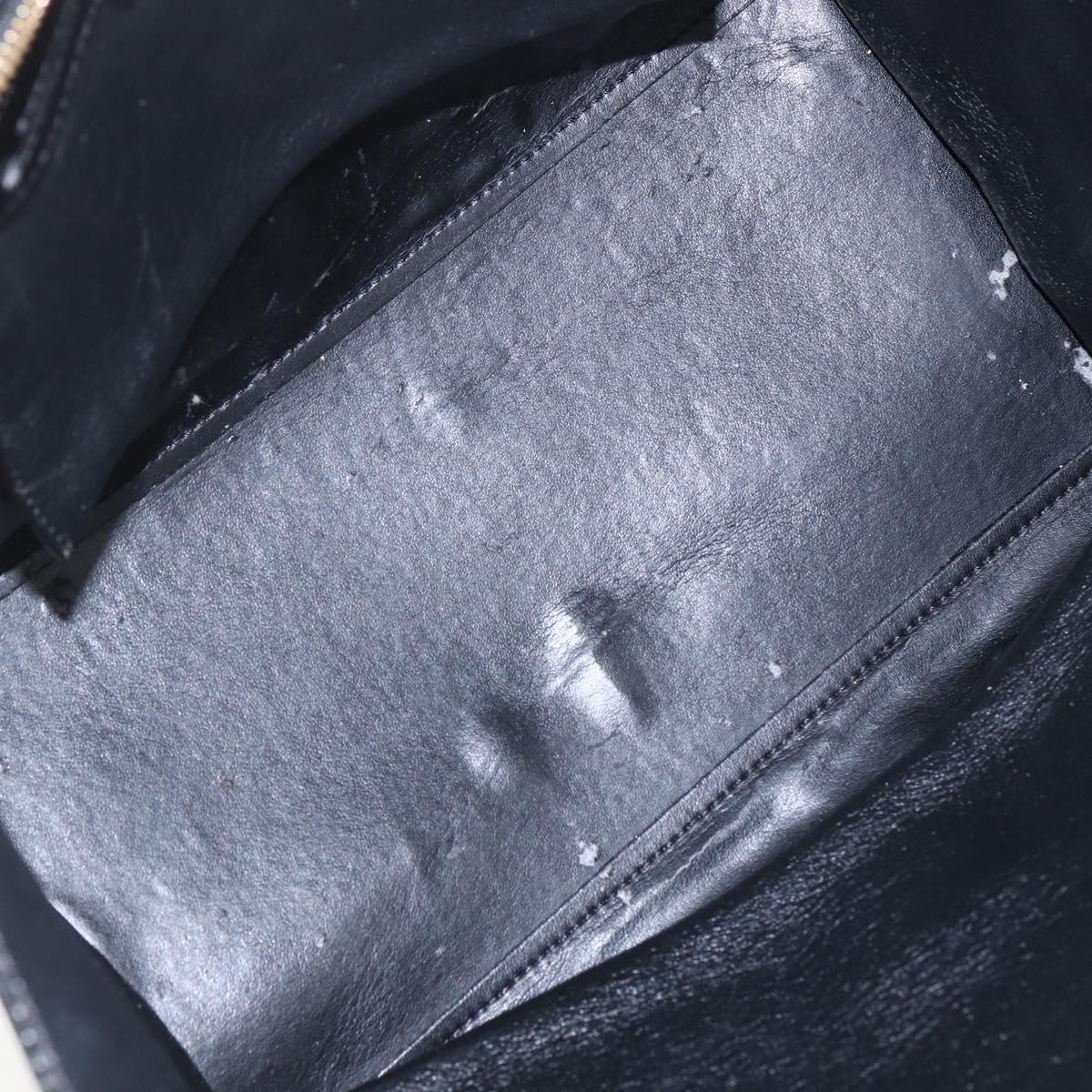 CELINE Trapeze Hand Bag Leather Suede Black Gold Auth 164944