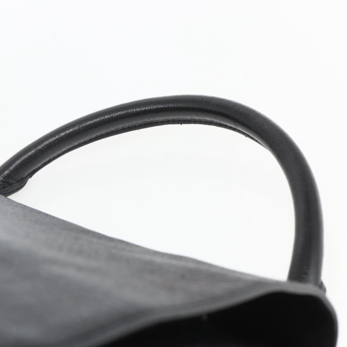 CELINE Trapeze Hand Bag Leather Suede Black Gold Auth 164944