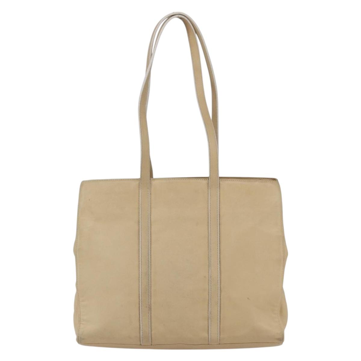 LOEWE Tote Bag Nappa leather Beige Gold Auth 164948
