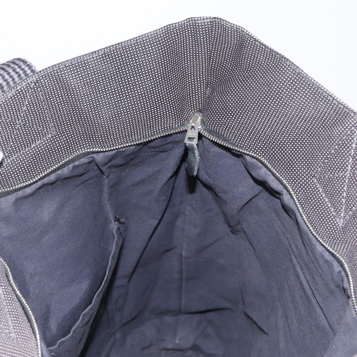 HERMES Her Line Kabas Tote Bag Canvas Gray Silver Auth 164959