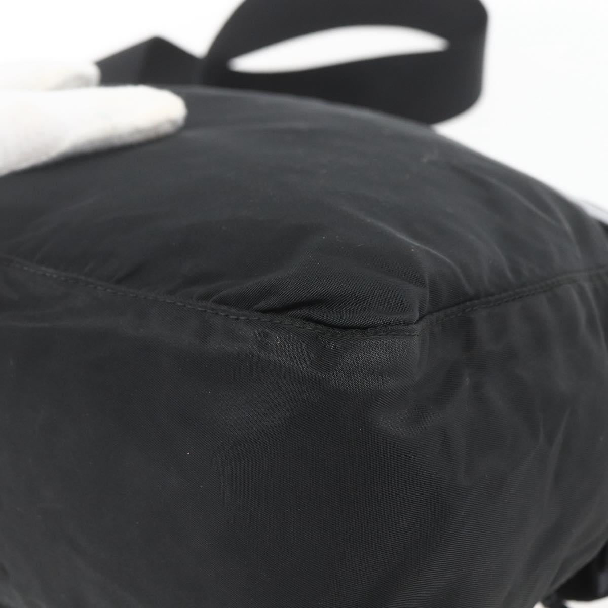 PRADA Shoulder Bag Nylon Black Silver Auth 164965