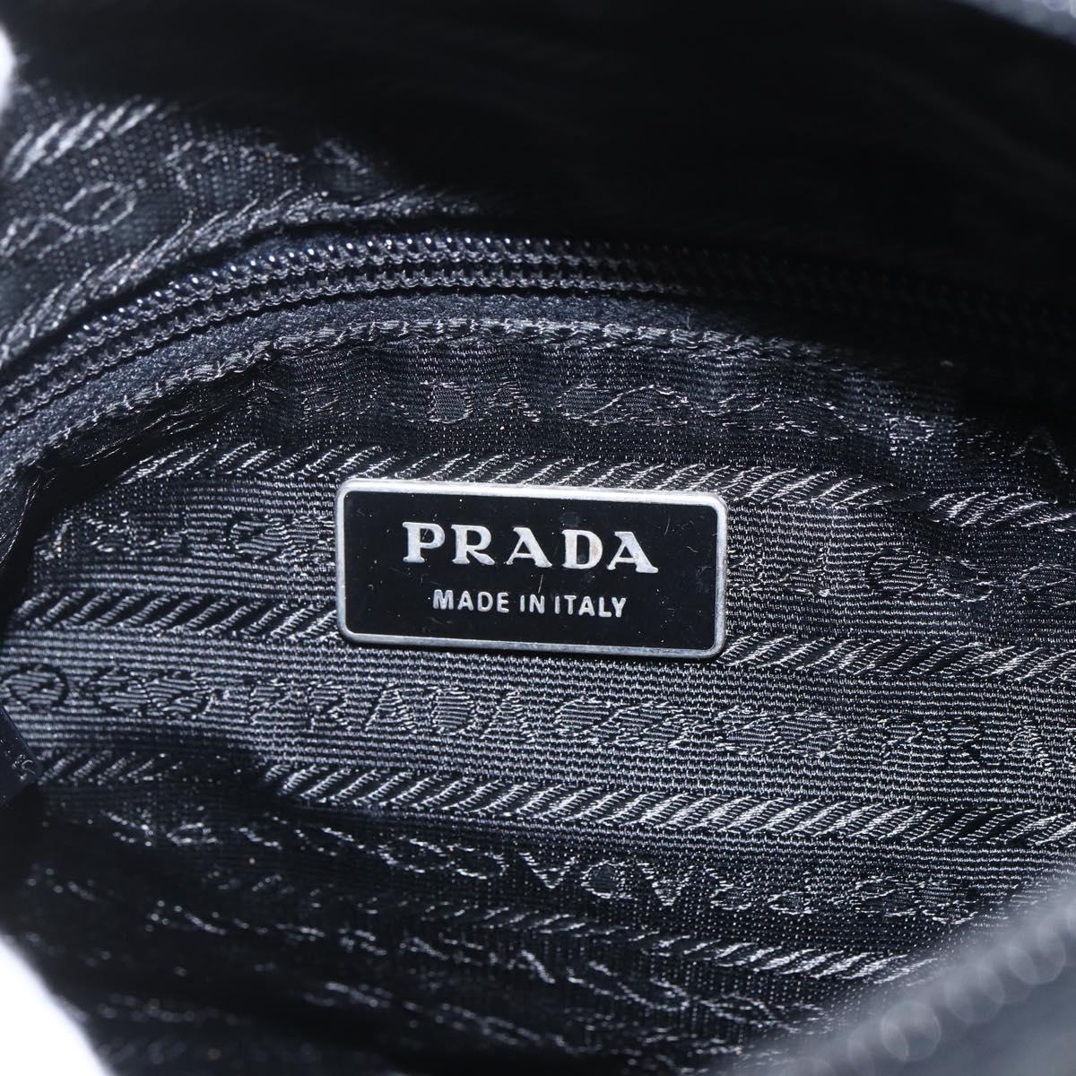 PRADA Shoulder Bag Nylon Black Silver Auth 164965