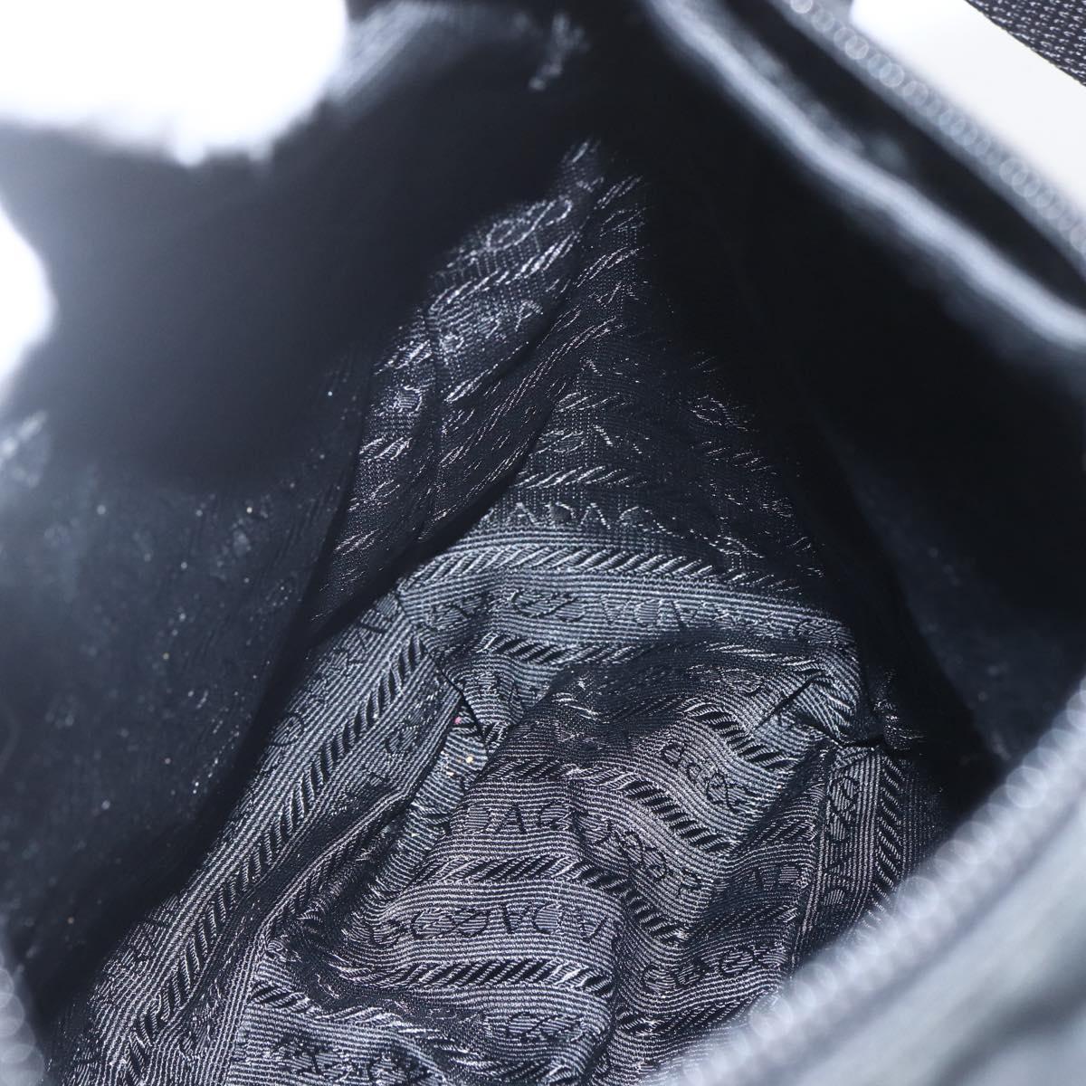 PRADA Shoulder Bag Nylon Black Silver Auth 164965