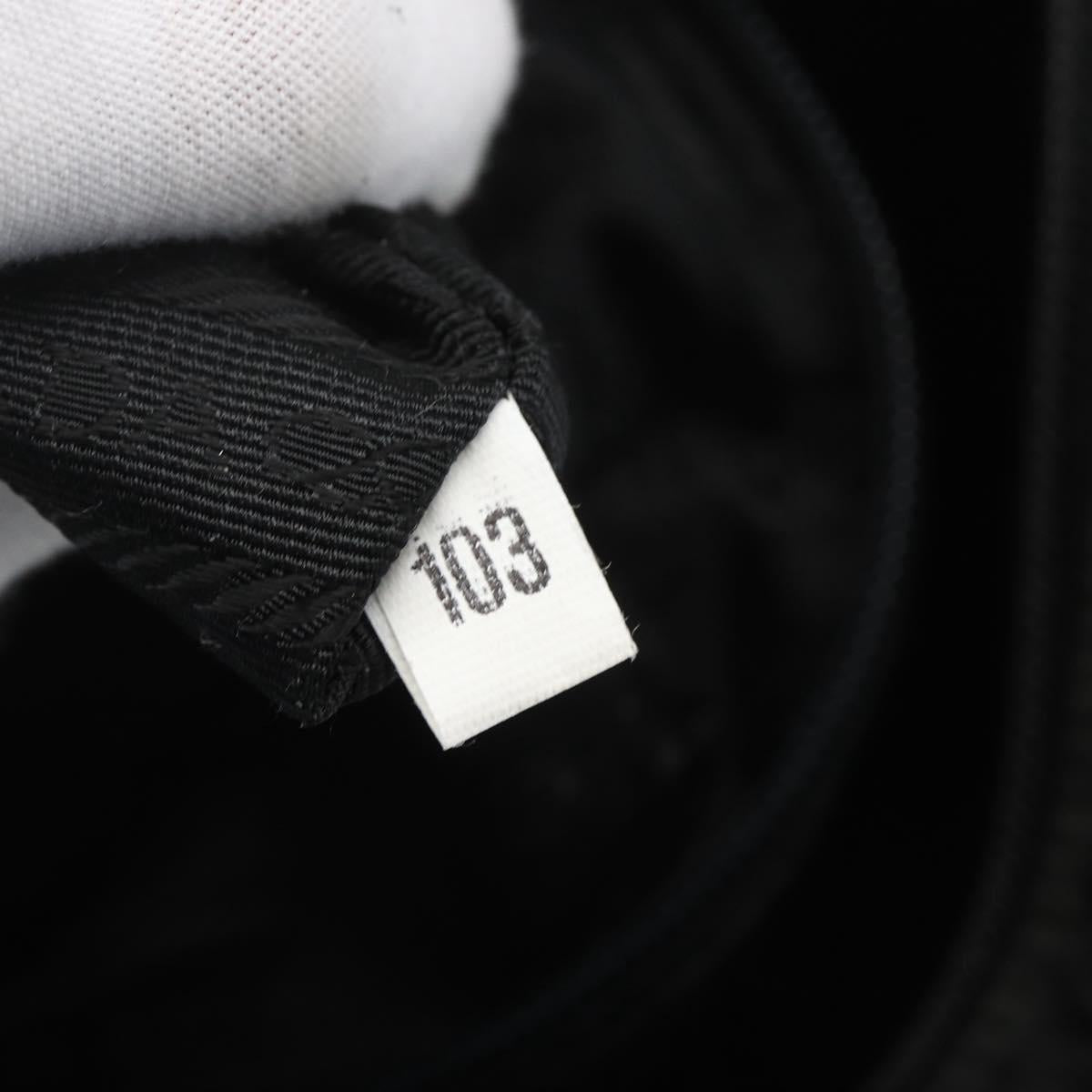 PRADA Shoulder Bag Nylon Black Silver Auth 164965