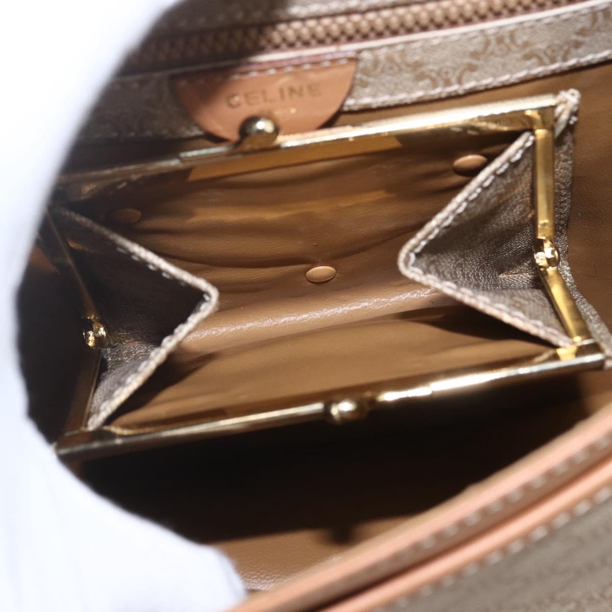 CELINE Macadam Canvas Shoulder Bag PVC Beige Gold Auth 164969V