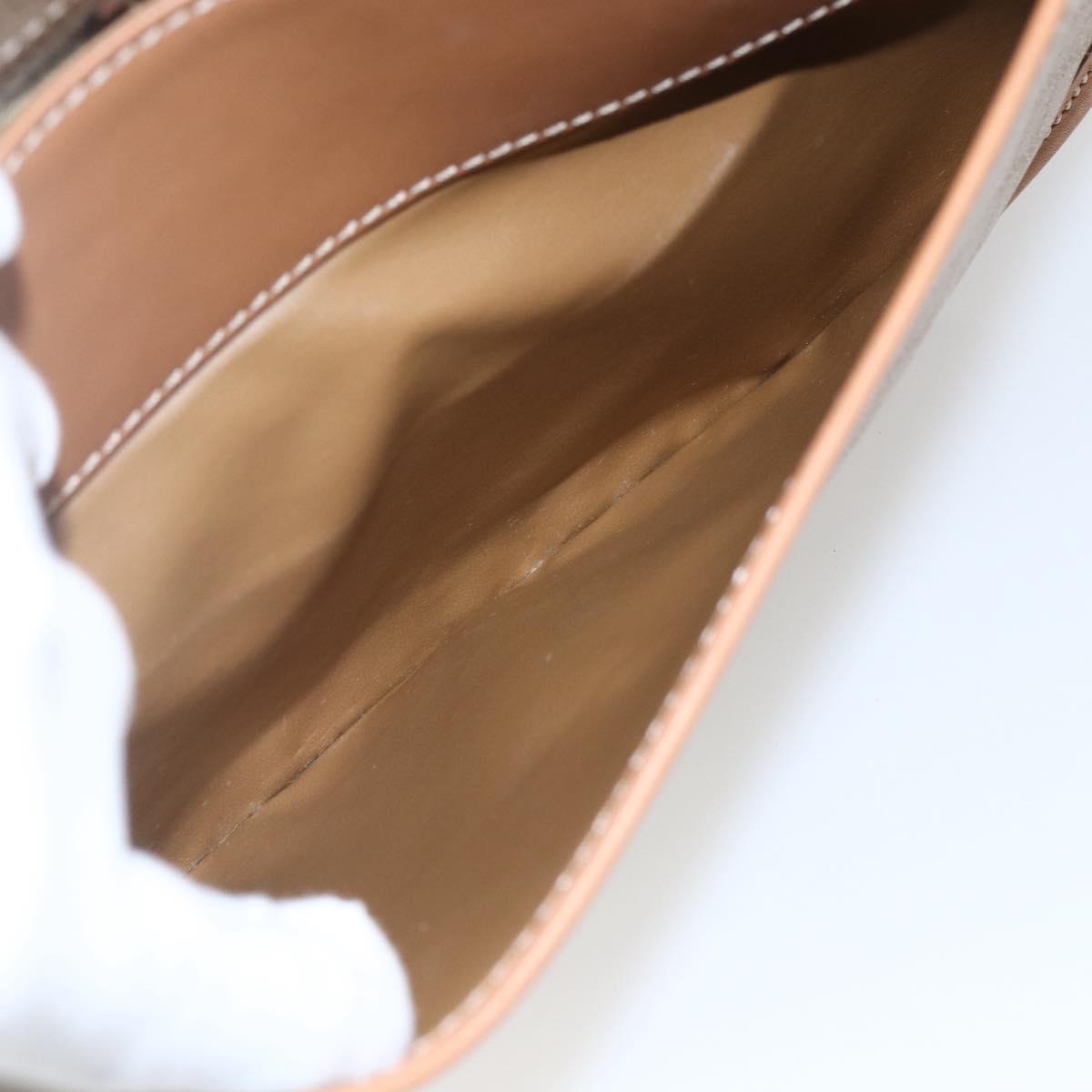 CELINE Macadam Canvas Shoulder Bag PVC Beige Gold Auth 164969V