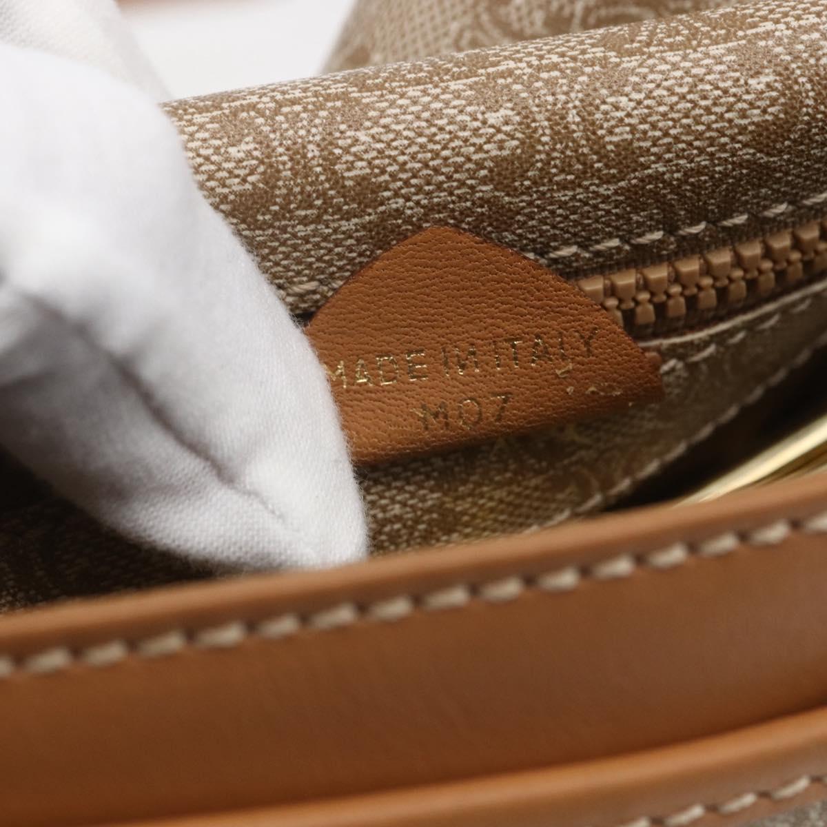 CELINE Macadam Canvas Shoulder Bag PVC Beige Gold Auth 164969V