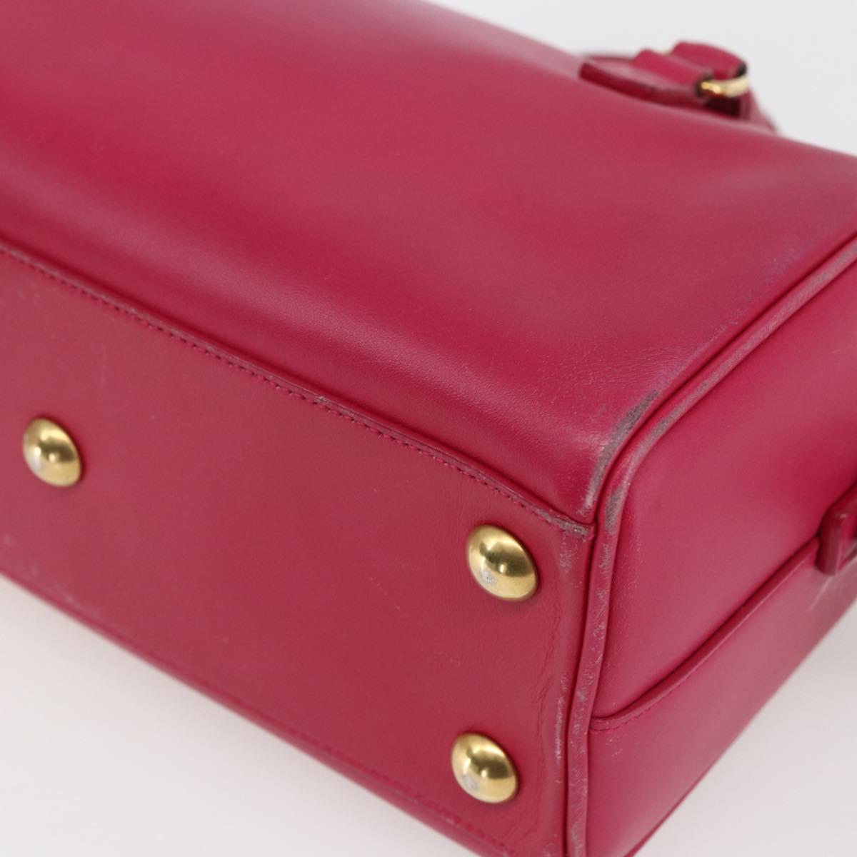 SAINT LAURENT Baby Duffel Hand Bag Leather 2way Pink Gold Auth 164981