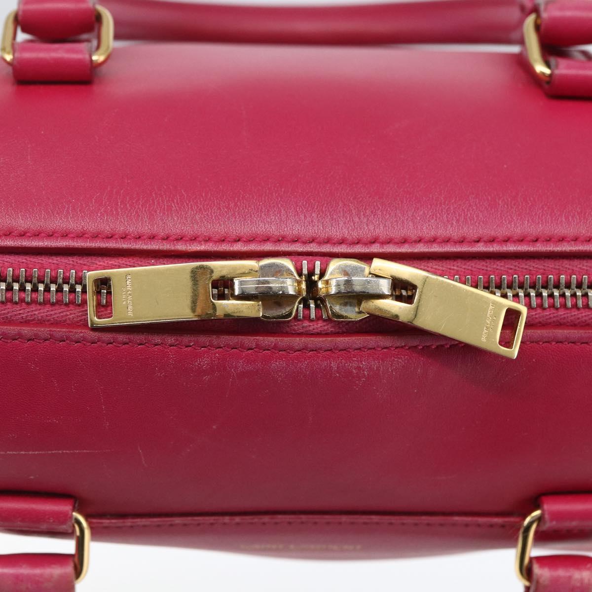 SAINT LAURENT Baby Duffel Hand Bag Leather 2way Pink Gold Auth 164981