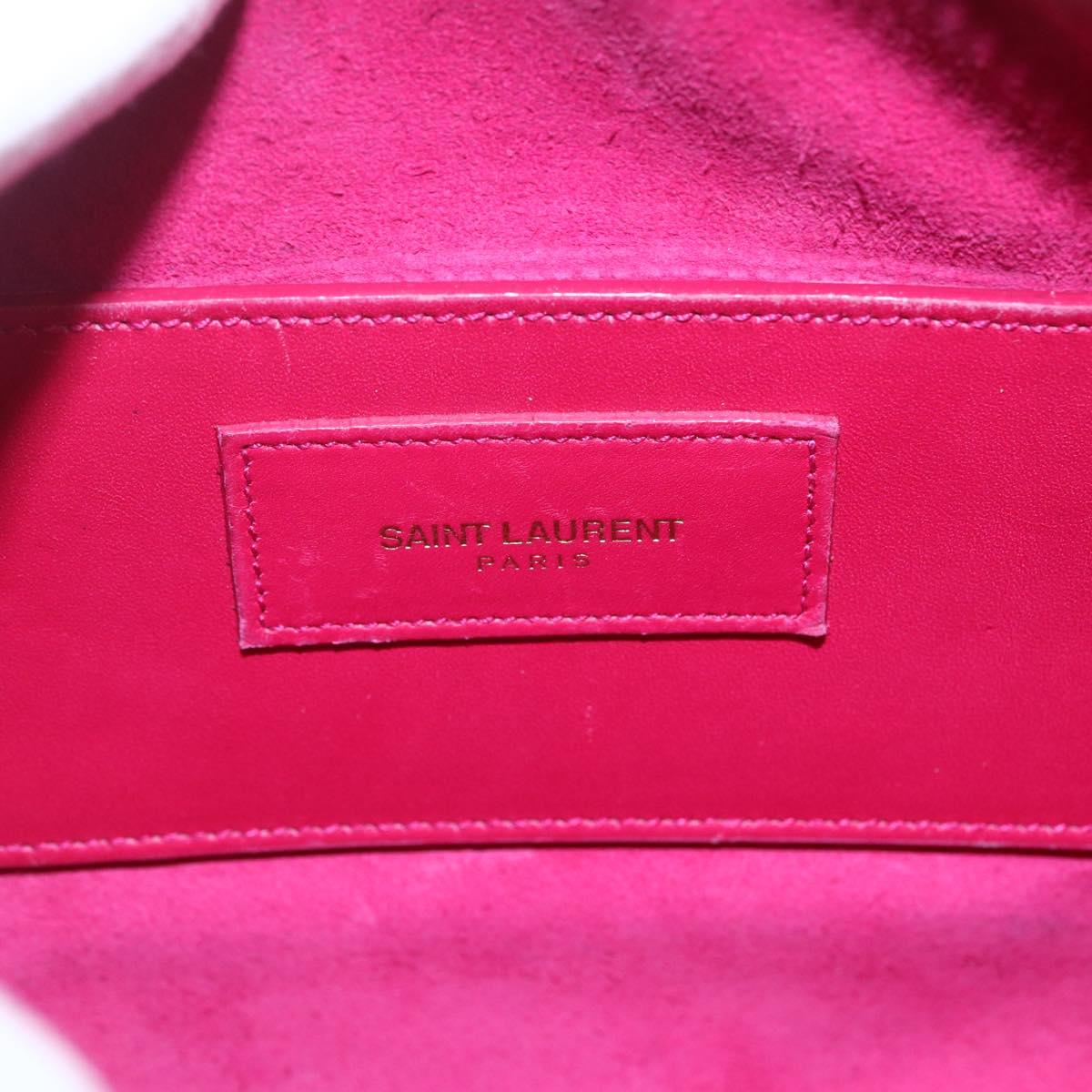 SAINT LAURENT Baby Duffel Hand Bag Leather 2way Pink Gold Auth 164981