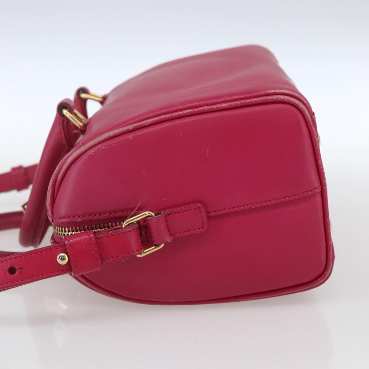 SAINT LAURENT Baby Duffel Hand Bag Leather 2way Pink Gold Auth 164981
