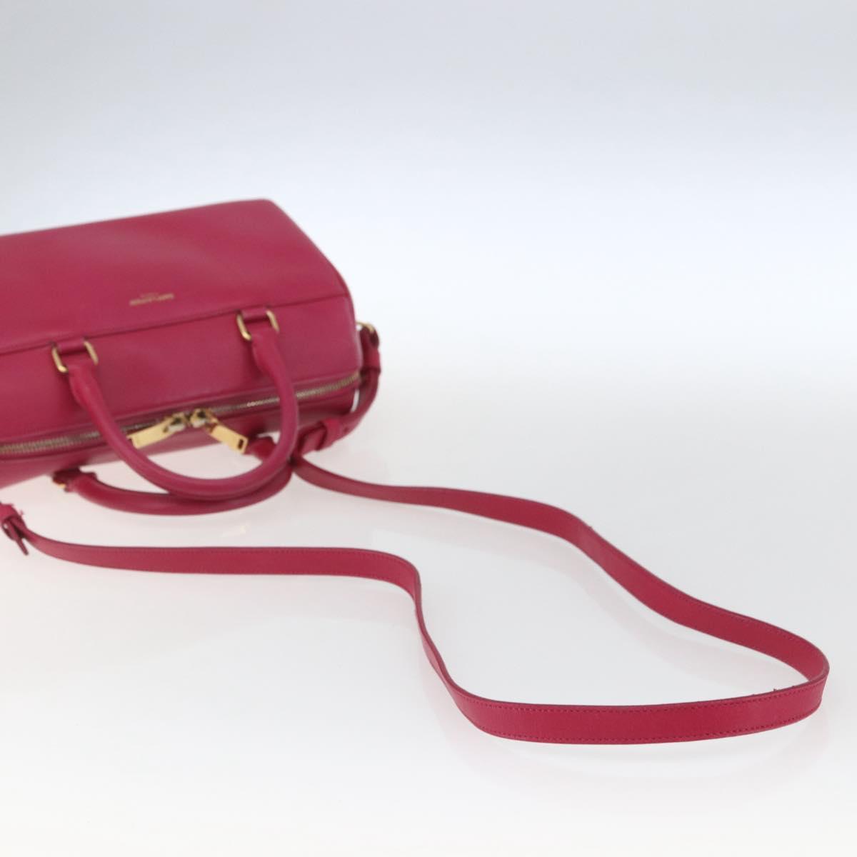 SAINT LAURENT Baby Duffel Hand Bag Leather 2way Pink Gold Auth 164981
