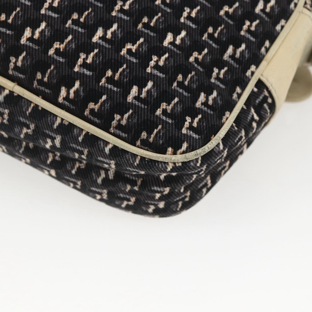 CHANEL Shoulder Bag Canvas Black Silver CC Auth 164987