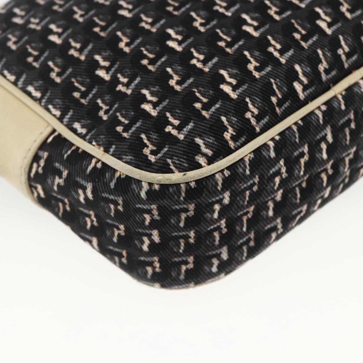 CHANEL Shoulder Bag Canvas Black Silver CC Auth 164987