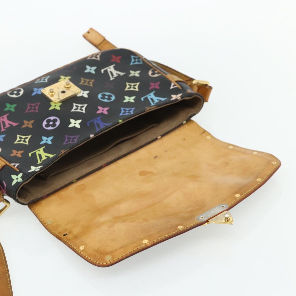 LOUIS VUITTON Monogram Multicolor Sologne Bag Black M92639 LV Auth 164991