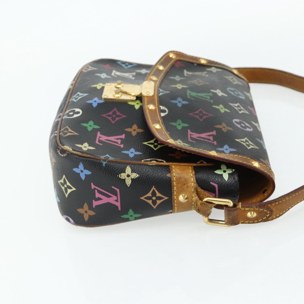 LOUIS VUITTON Monogram Multicolor Sologne Bag Black M92639 LV Auth 164991