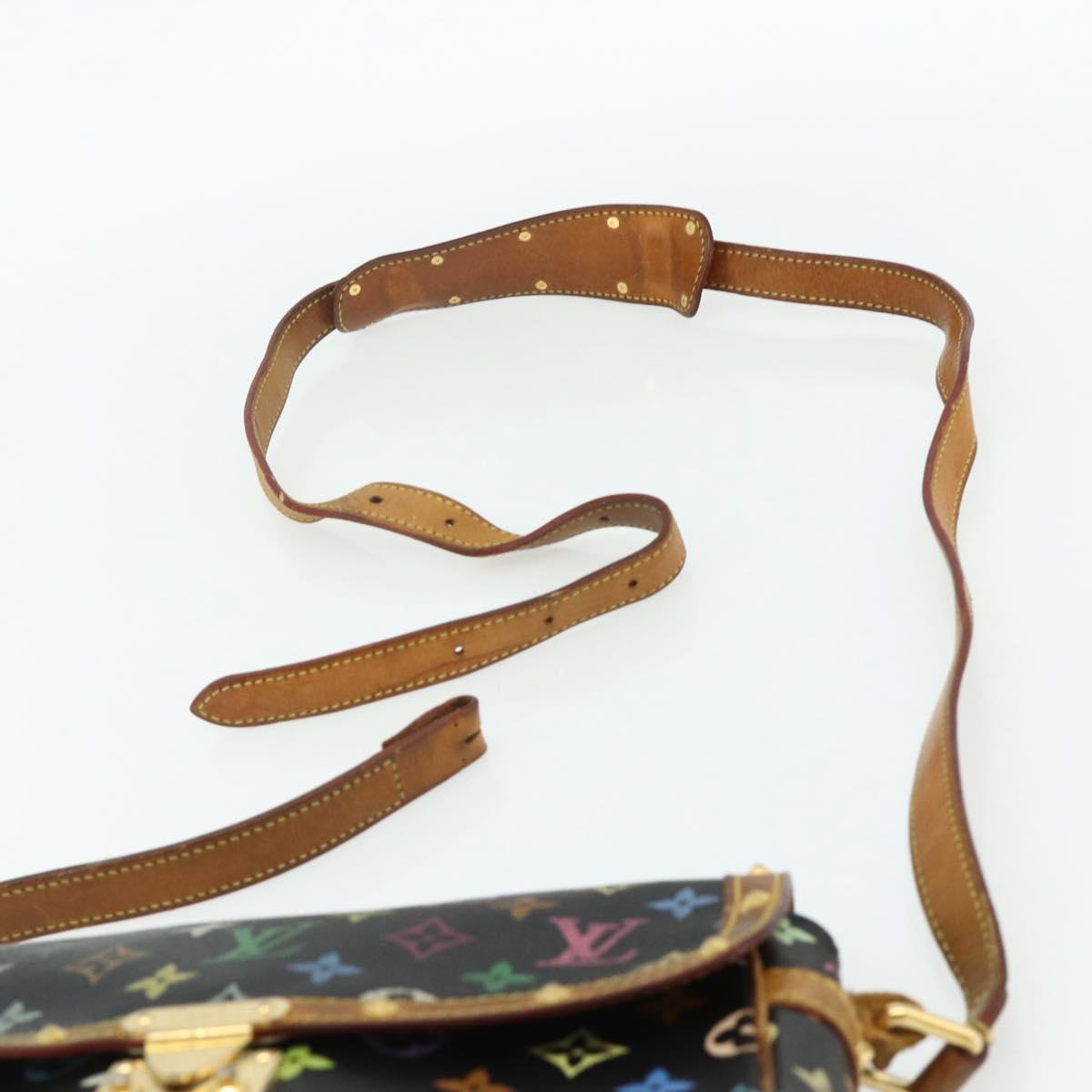 LOUIS VUITTON Monogram Multicolor Sologne Bag Black M92639 LV Auth 164991