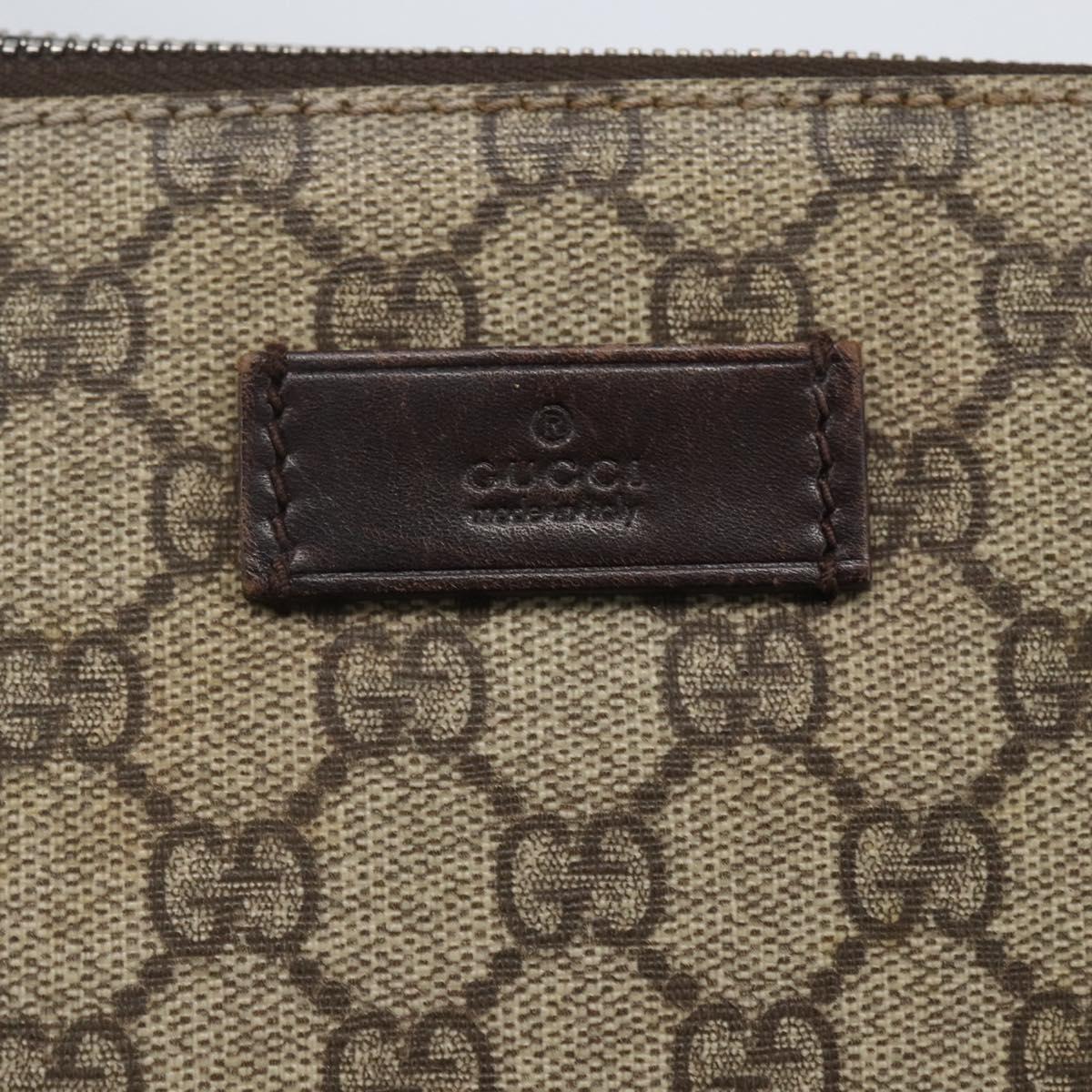 GUCCI GG Supreme Shoulder Bag PVC Beige Silver 110054 Auth 164997