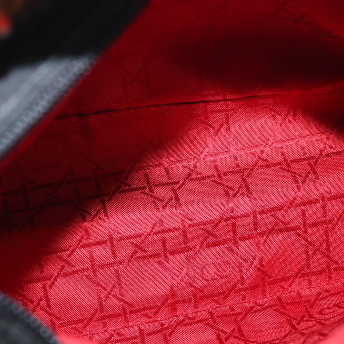 Christian Dior Lady Dior Canage Hand Bag Nylon Black Gold Auth 164998