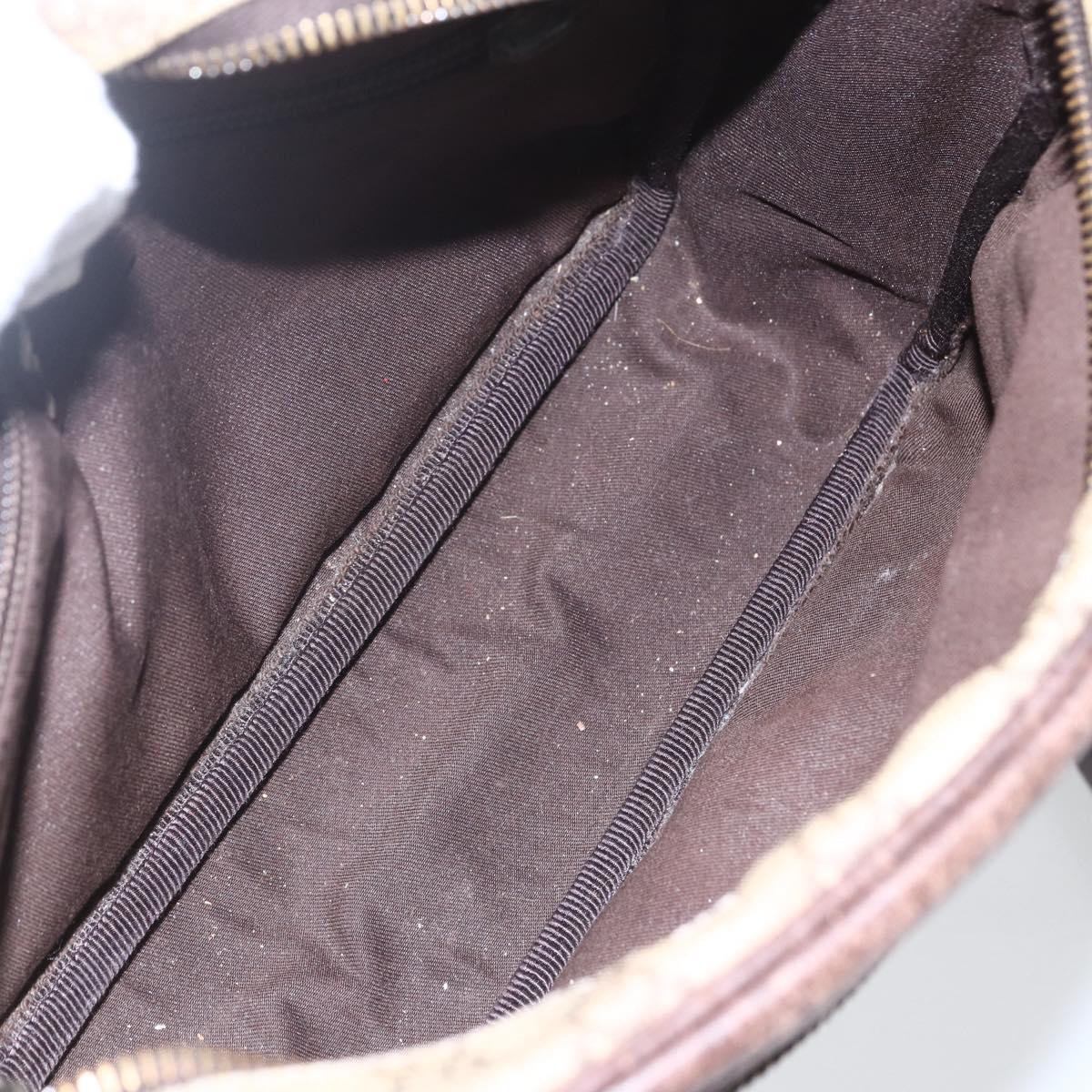 GUCCI GG Supreme Shoulder Bag PVC Beige Silver 114291 Auth 165009