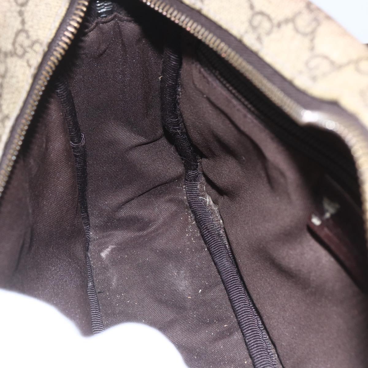 GUCCI GG Supreme Shoulder Bag PVC Beige Silver 114291 Auth 165009