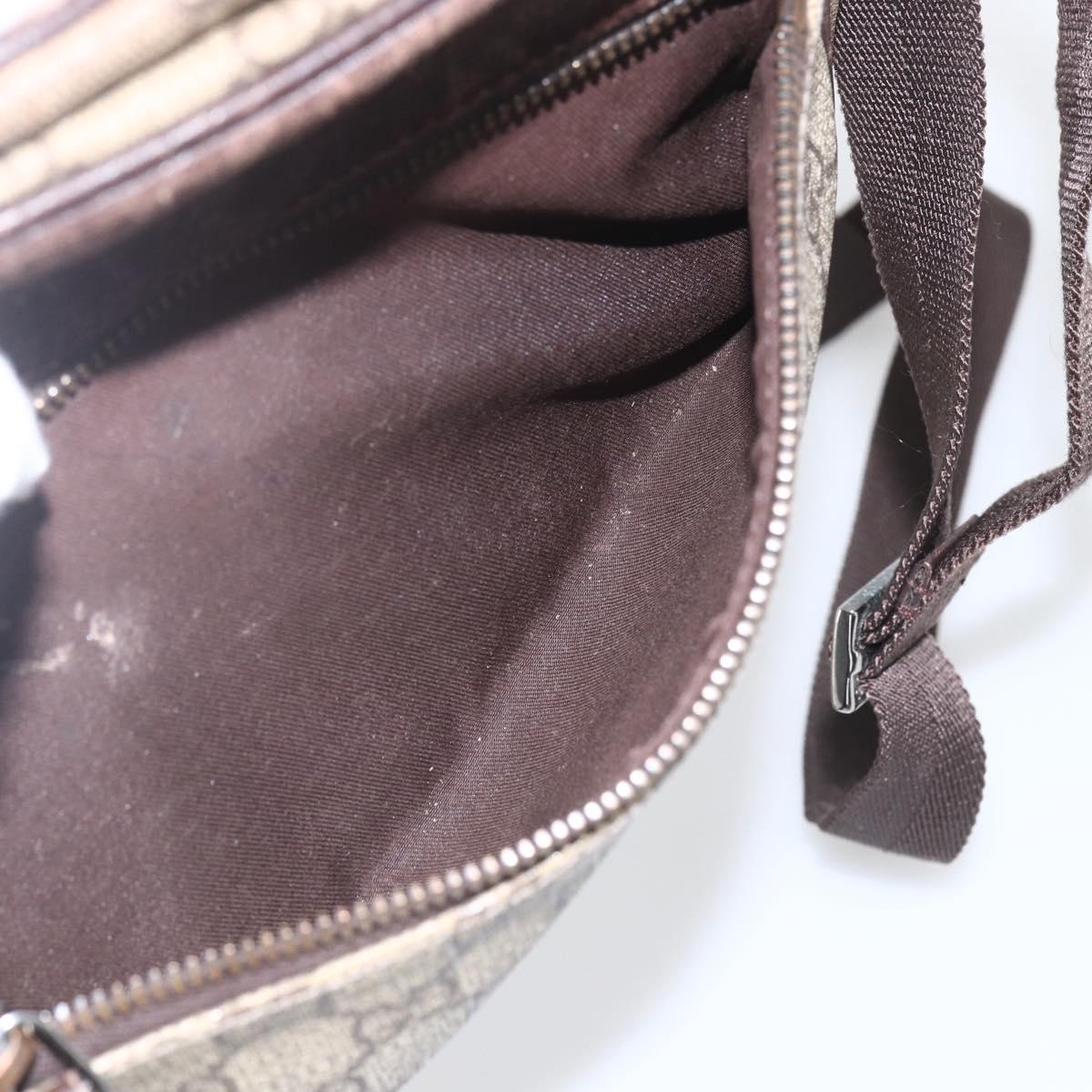 GUCCI GG Supreme Shoulder Bag PVC Beige Silver 114291 Auth 165009