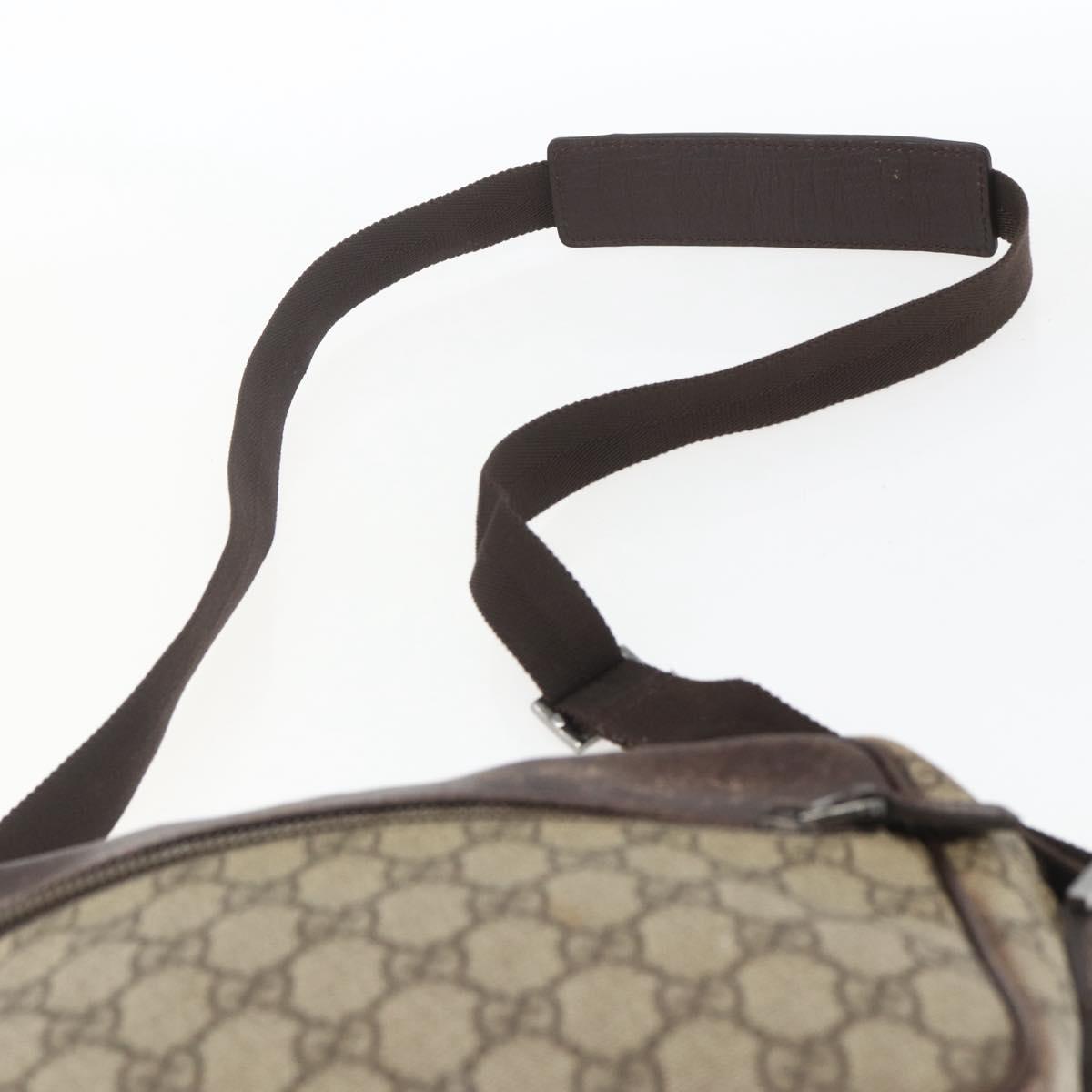 GUCCI GG Supreme Shoulder Bag PVC Beige Silver 114291 Auth 165009