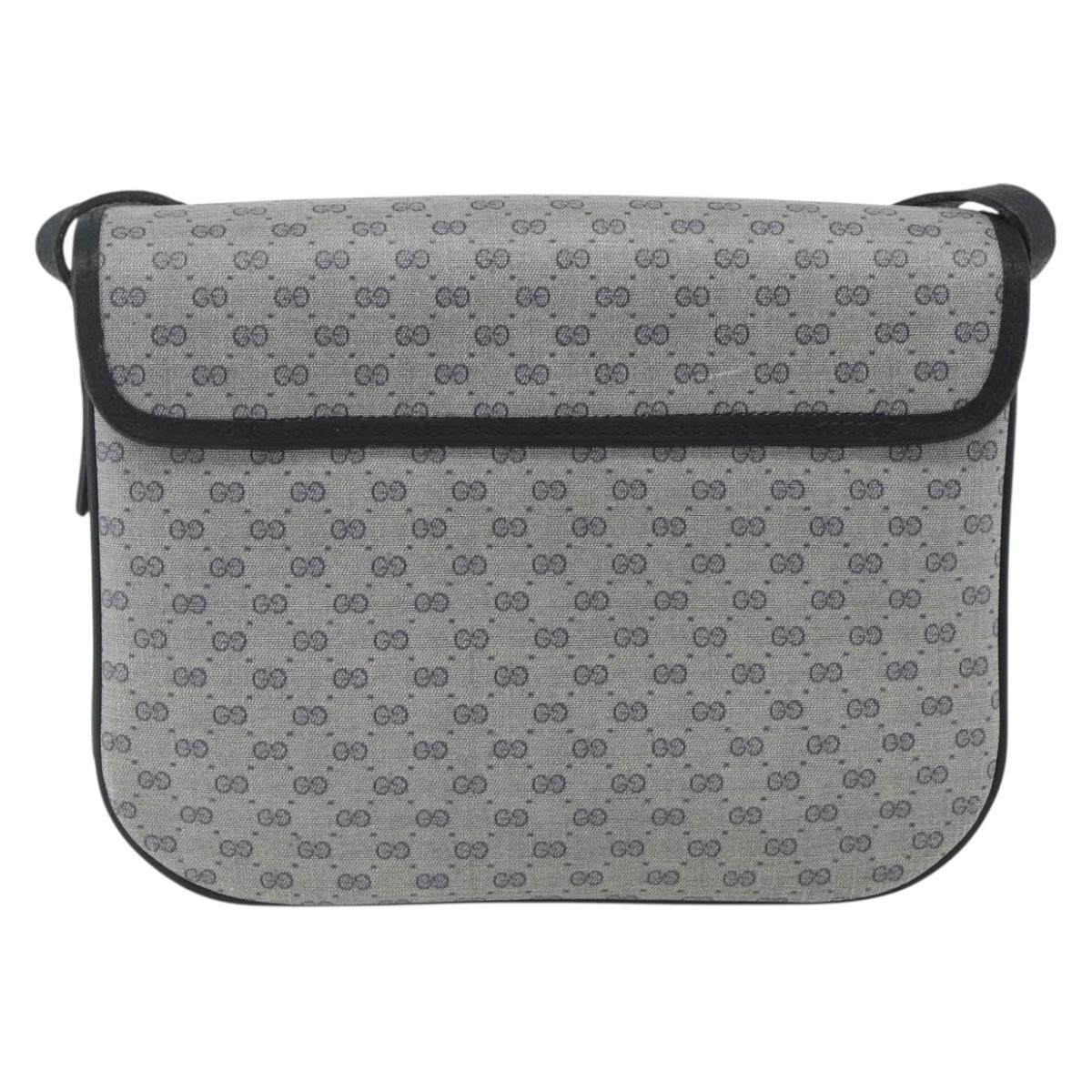 GUCCI Micro GG Supreme Shoulder Bag PVC Navy Gold 001 116 0862 Auth 165010
