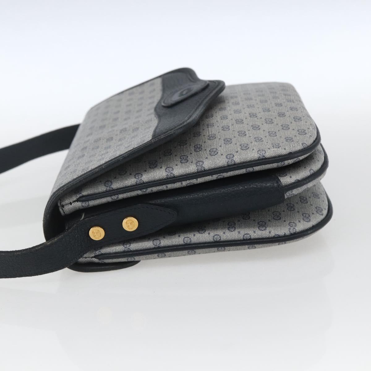 GUCCI Micro GG Supreme Shoulder Bag PVC Navy Gold 001 116 0862 Auth 165010