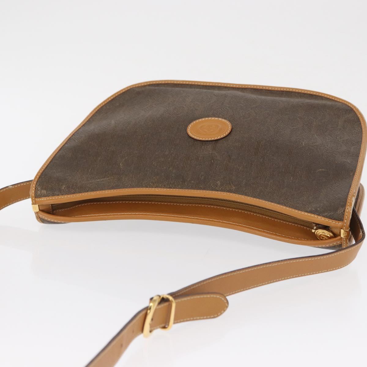 GUCCI Shoulder Bag Canvas Brown Gold 001 084 1036 Auth 165014