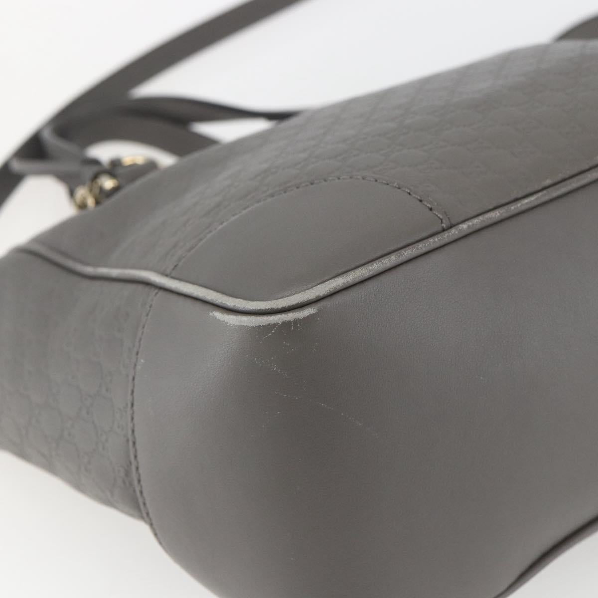 GUCCI Micro GG Canvas Guccissima Hand Bag 2way Gray Gold 449241 Auth 165015