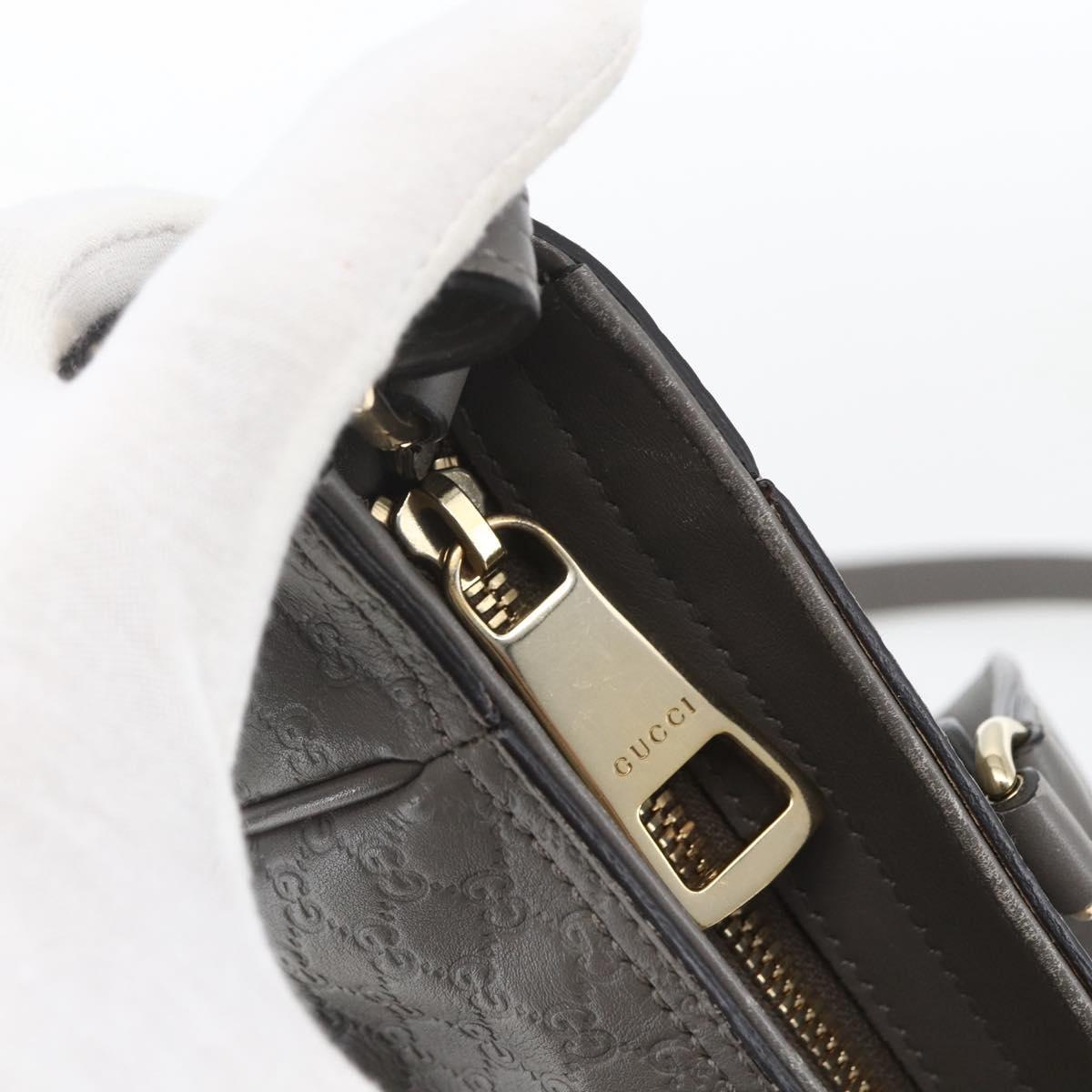GUCCI Micro GG Canvas Guccissima Hand Bag 2way Gray Gold 449241 Auth 165015