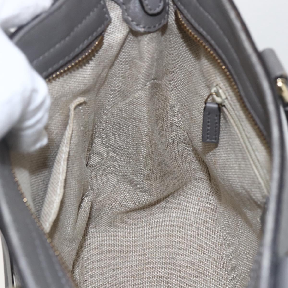 GUCCI Micro GG Canvas Guccissima Hand Bag 2way Gray Gold 449241 Auth 165015