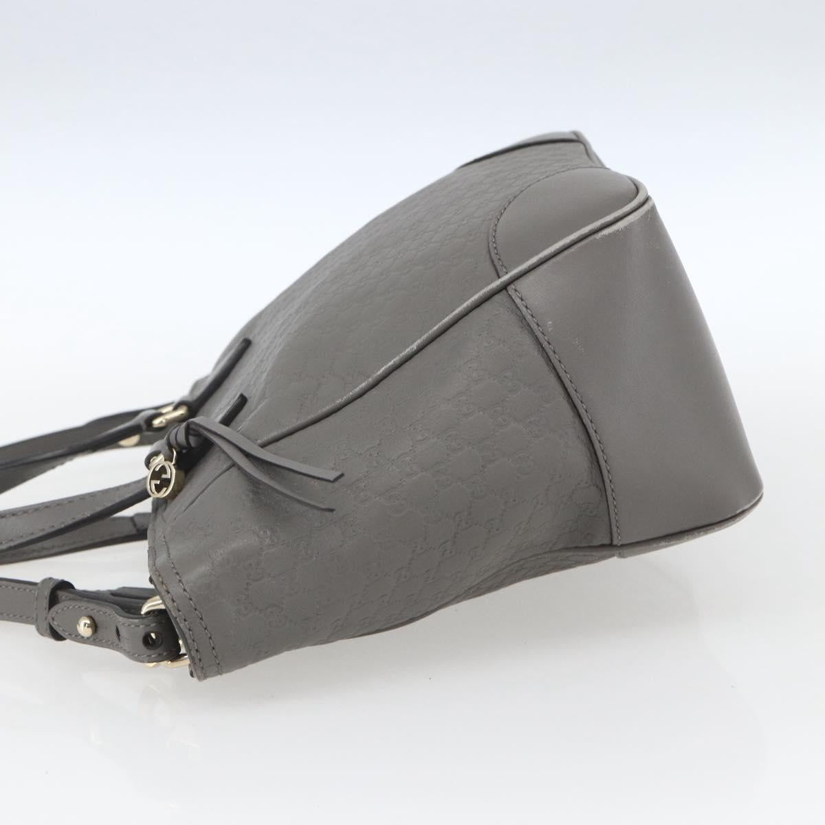 GUCCI Micro GG Canvas Guccissima Hand Bag 2way Gray Gold 449241 Auth 165015