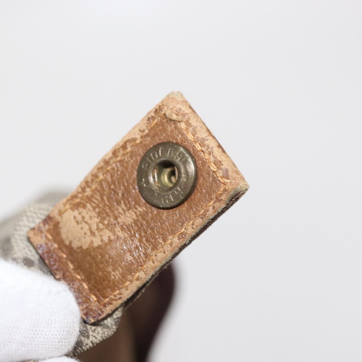 GUCCI GG Plus Supreme Boston Bag PVC Beige Gold Auth 165028