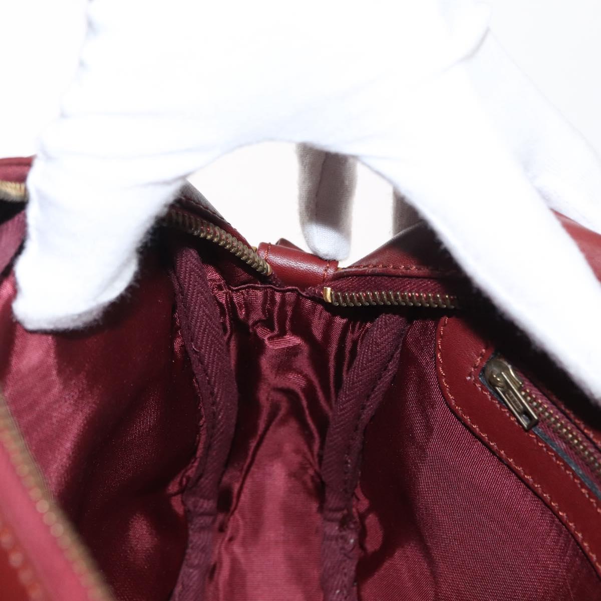 CARTIER Must Line Shoulder Bag Leather Bordeaux Gold Auth 165031