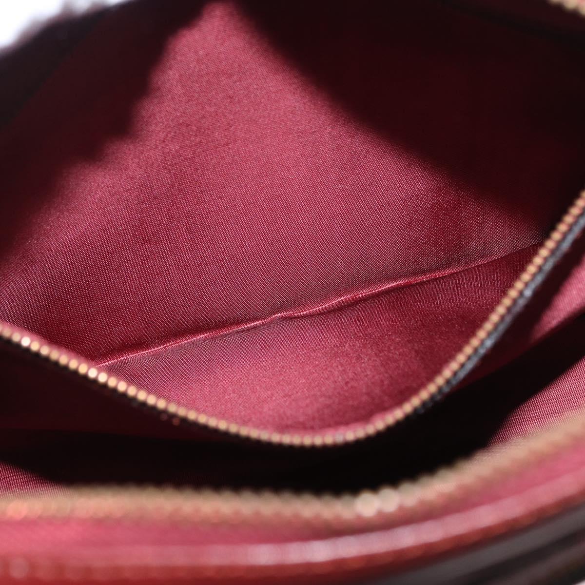 CARTIER Must Line Shoulder Bag Leather Bordeaux Gold Auth 165031