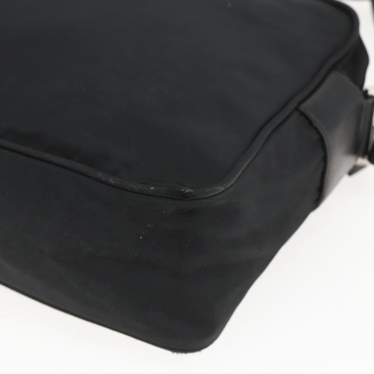 PRADA Shoulder Bag Nylon Black Silver Auth 165034