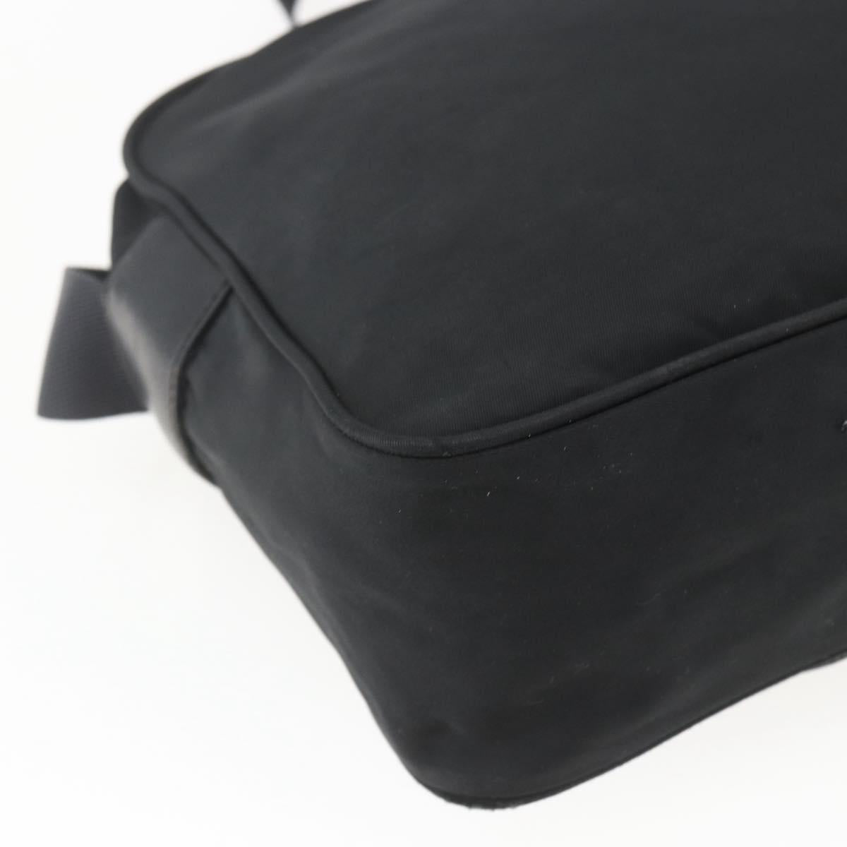 PRADA Shoulder Bag Nylon Black Silver Auth 165034