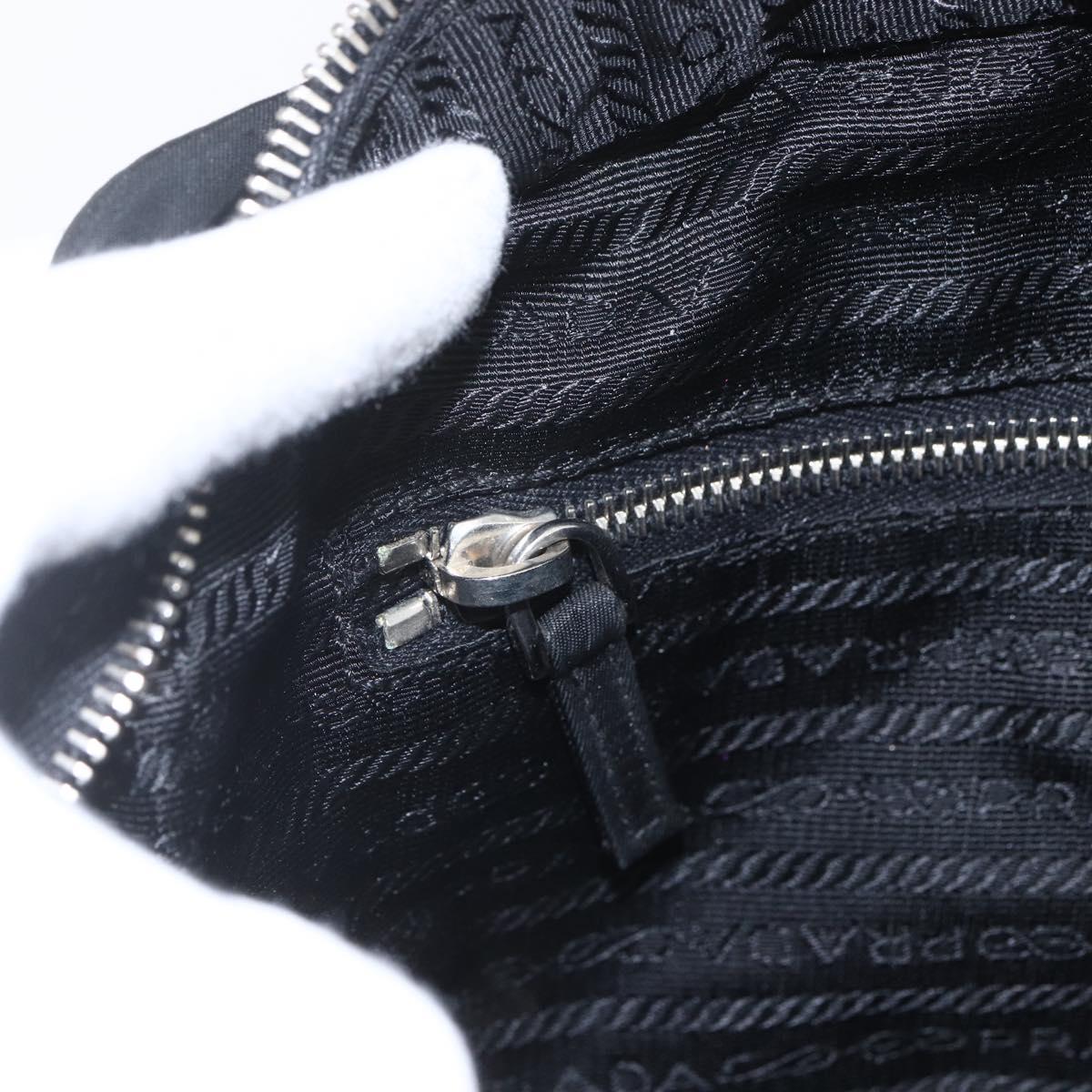 PRADA Shoulder Bag Nylon Black Silver Auth 165034
