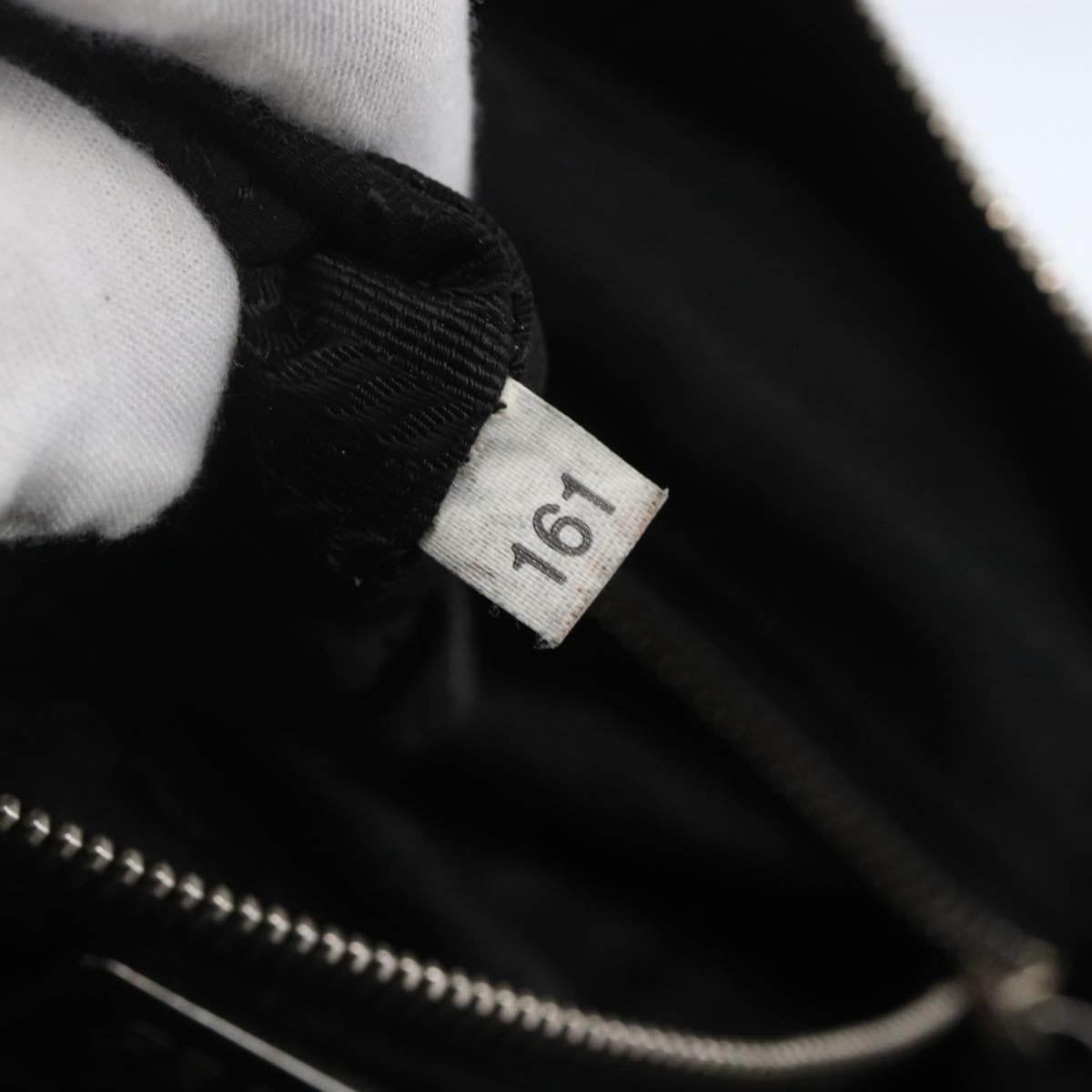 PRADA Shoulder Bag Nylon Black Silver Auth 165034