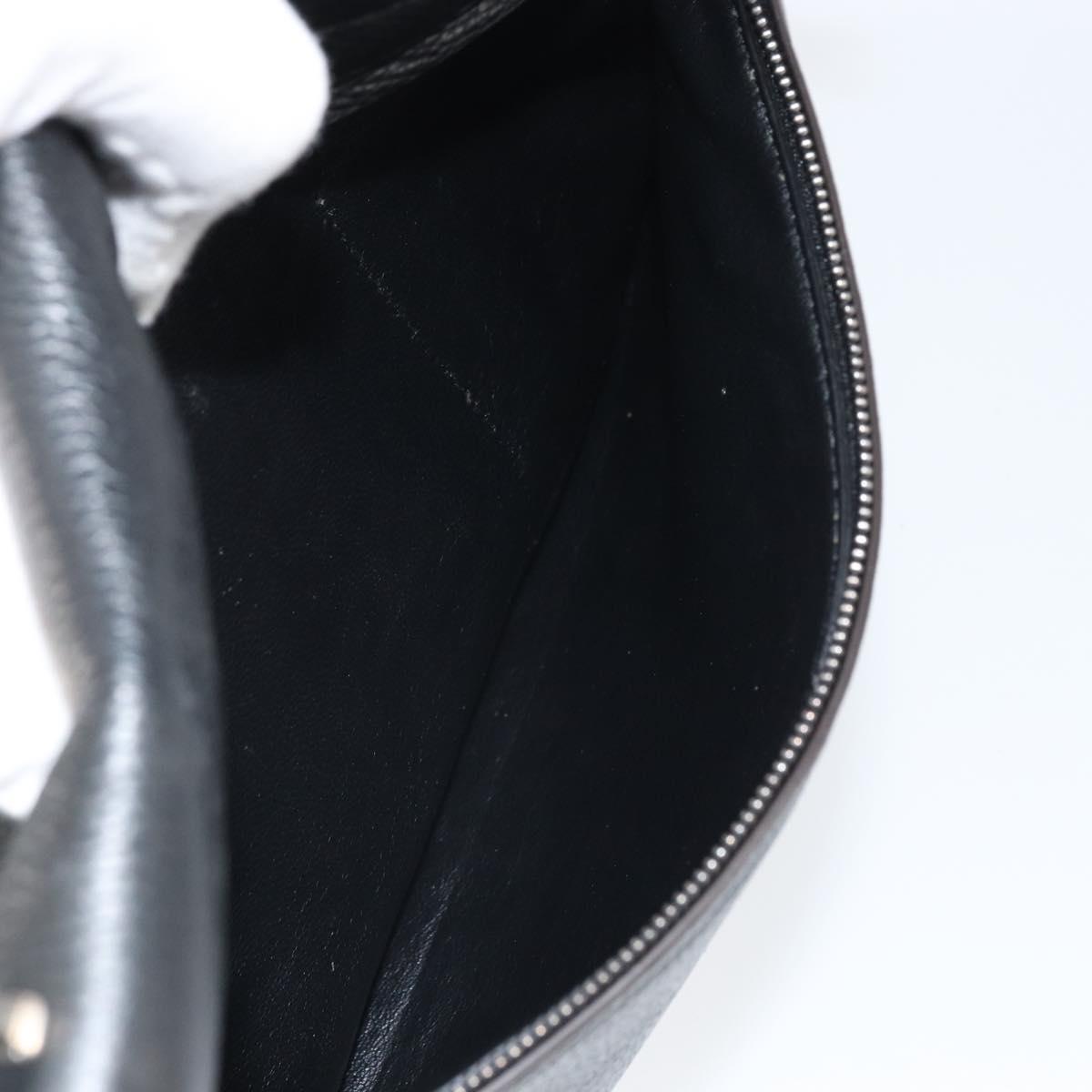 CELINE Trapeze Hand Bag Leather Suede Black Silver Auth 165042