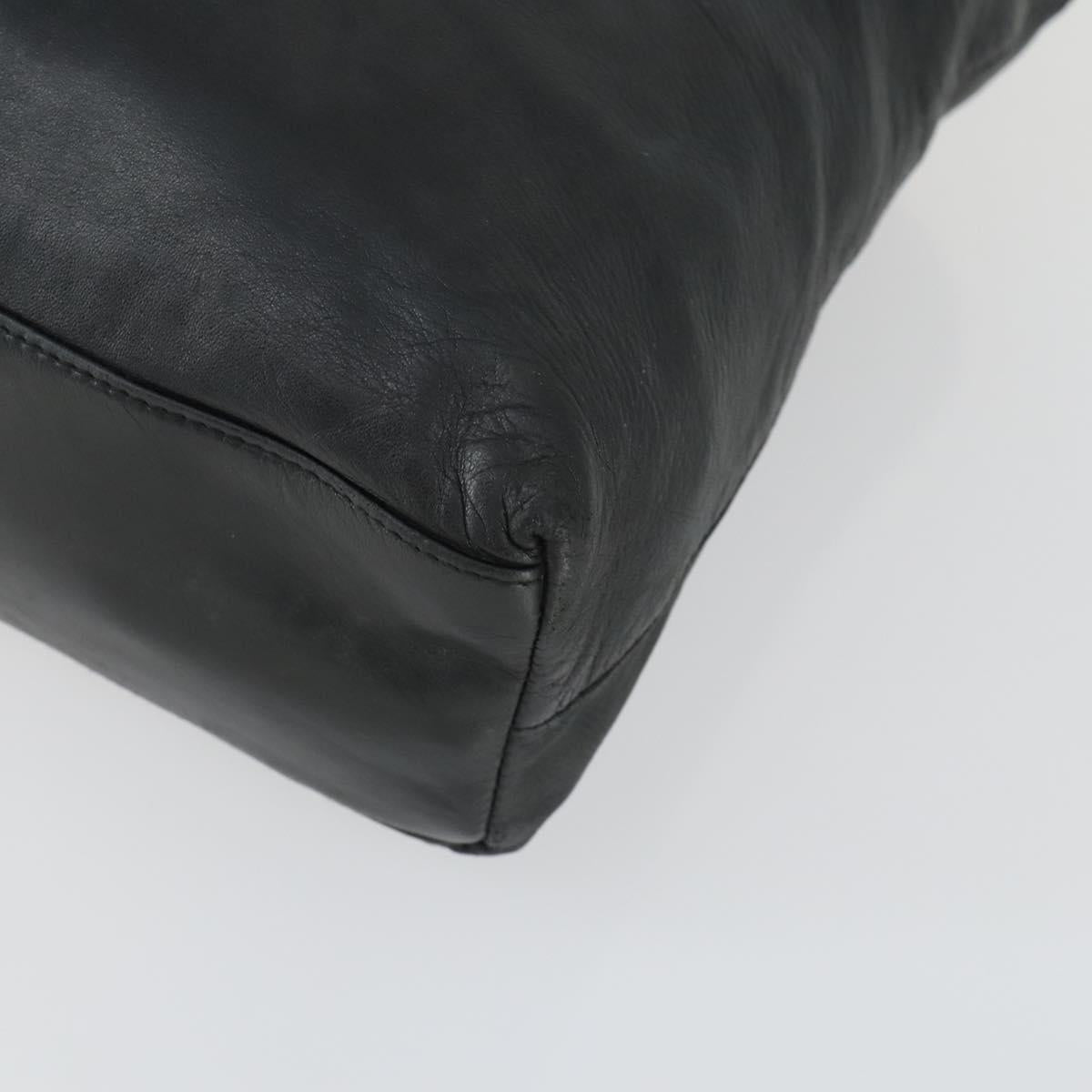 PRADA Tote Bag Leather Black Auth 165044