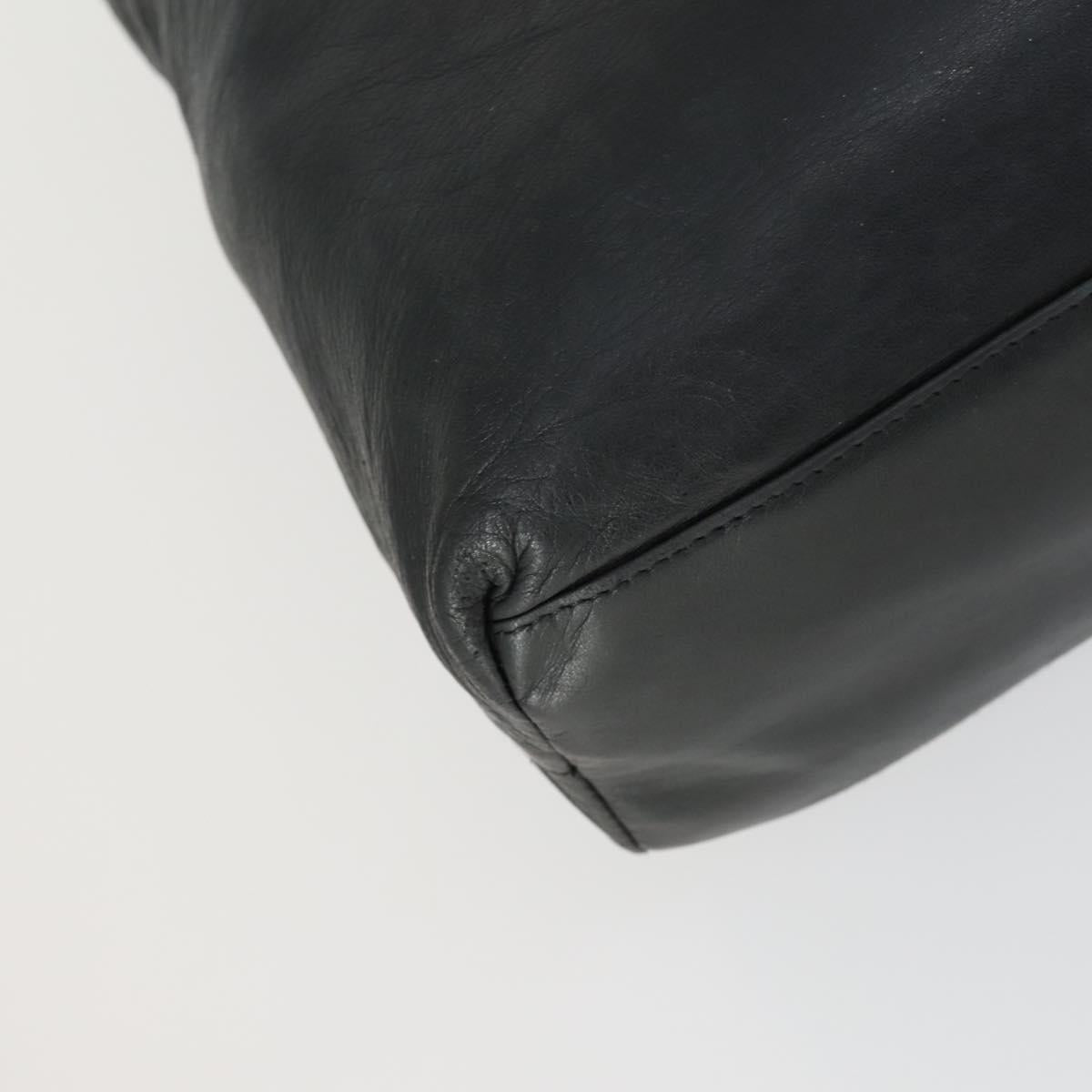 PRADA Tote Bag Leather Black Auth 165044