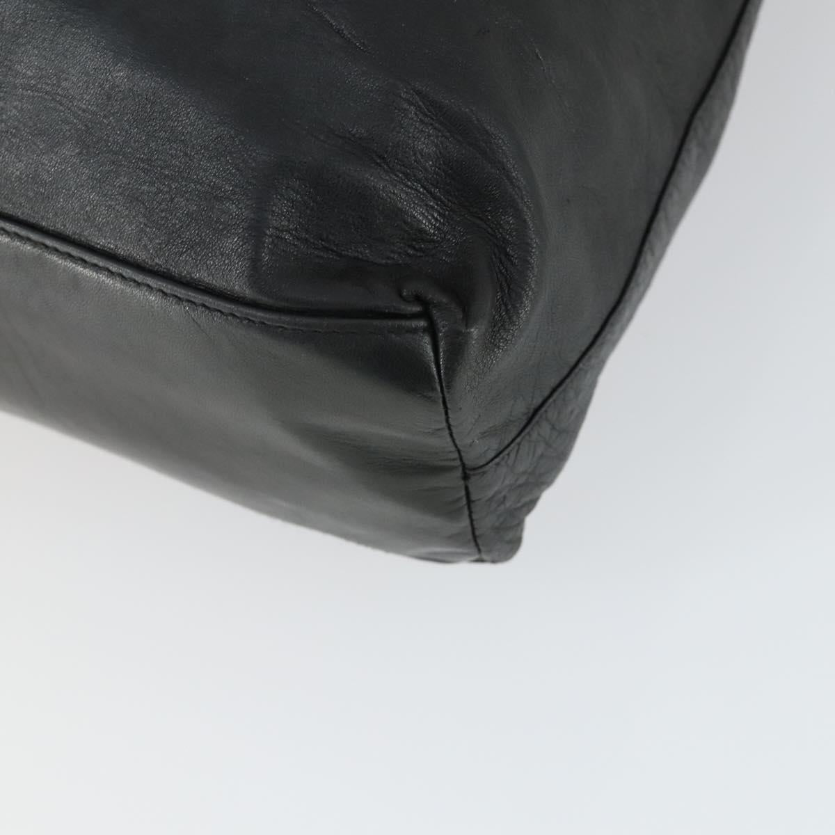 PRADA Tote Bag Leather Black Auth 165044