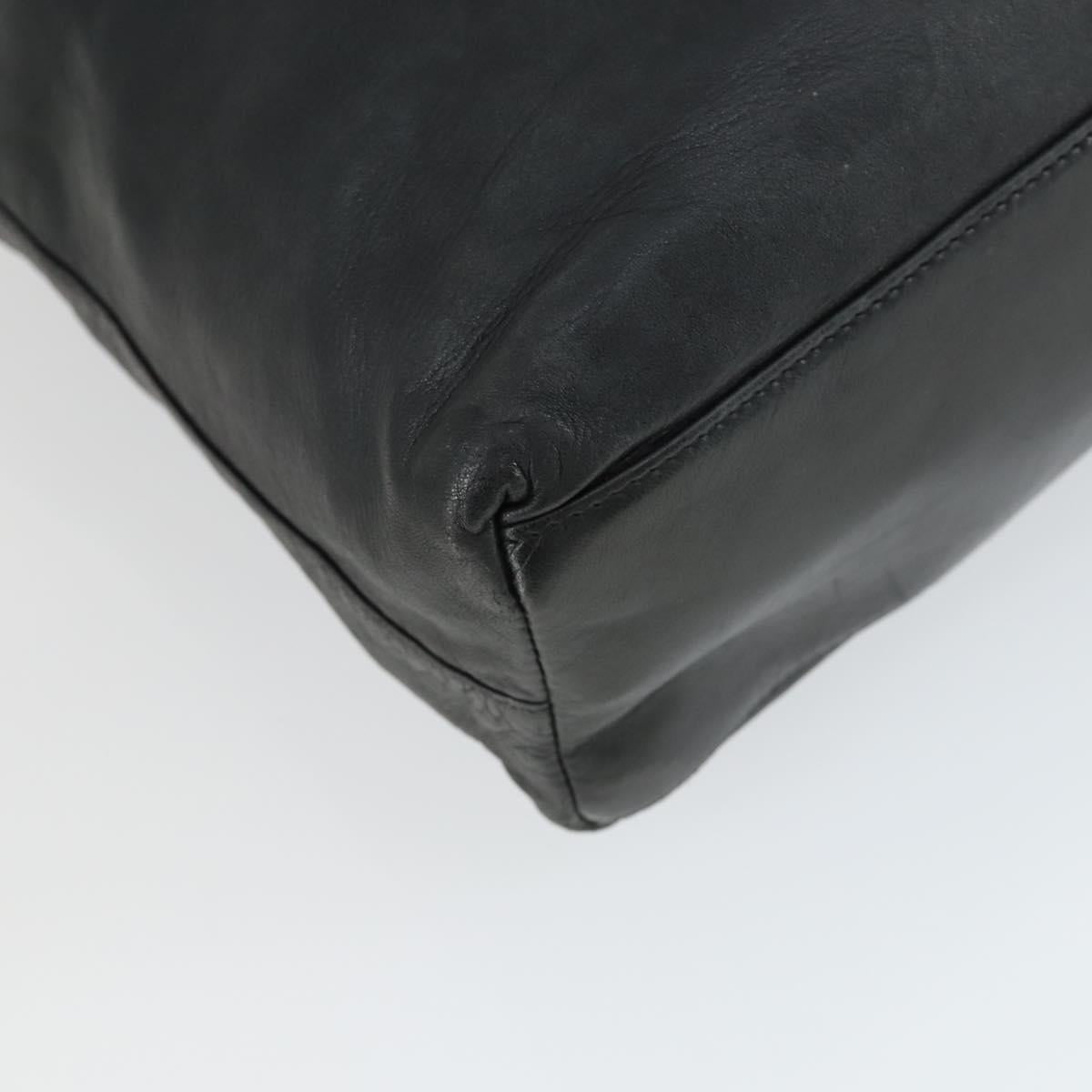 PRADA Tote Bag Leather Black Auth 165044