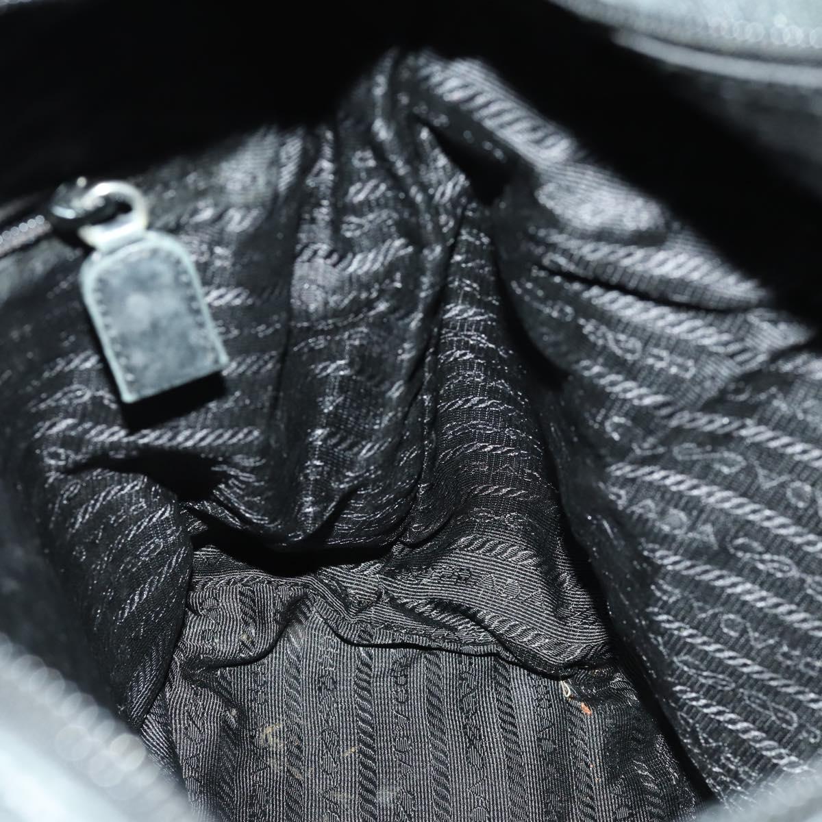 PRADA Tote Bag Leather Black Auth 165044