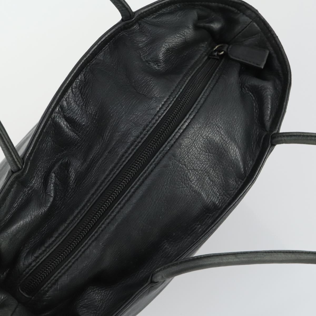 PRADA Tote Bag Leather Black Auth 165044